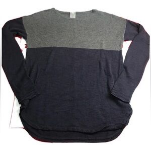 Calia navy BLUE GRAY long SWEATER Carrie Underwood Cotton Rayon Flowy Medium Med